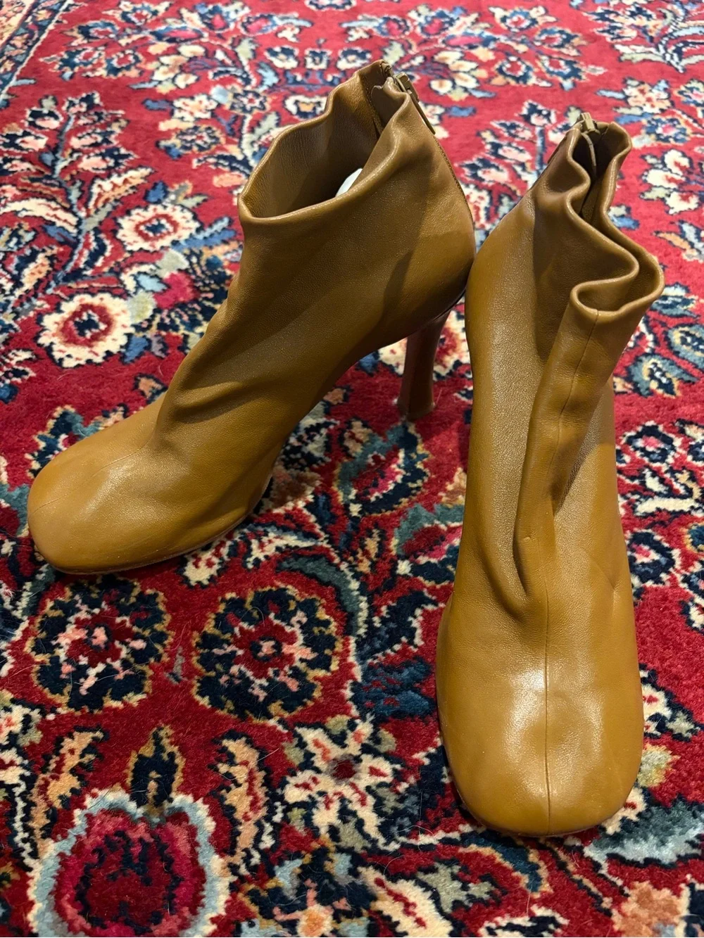 Celine Leather Heeled Ankle Booties 40.5